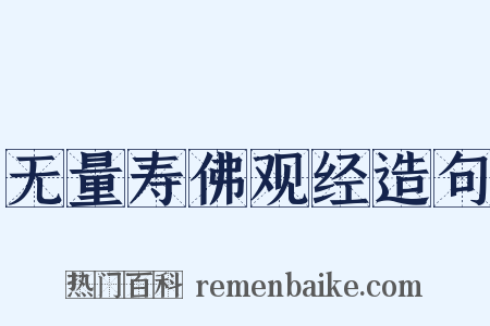 无量寿佛观经造句是什么意思的图片